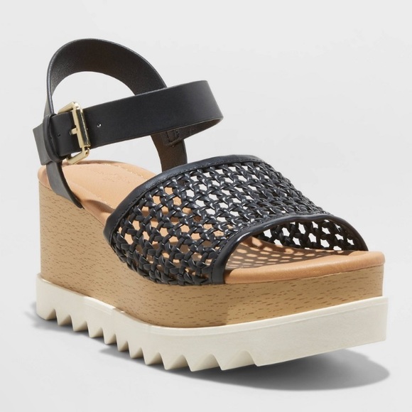 Women's Alba Platform Heels - Universal Thread Black sz 6.5 - Picture 1 of 5